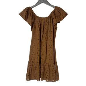 Eberjey Brown Eyelet Cotton Dress